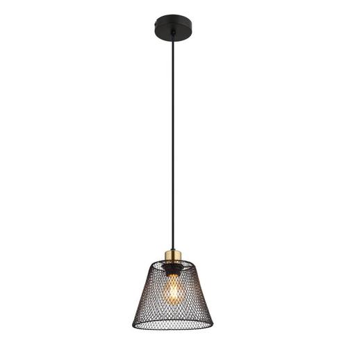 Hanglamp BAKU 20.0 cm 1-lichts Zwart, Huis en Inrichting, Lampen | Hanglampen, 75 cm of meer, Nieuw, Metaal, Ophalen of Verzenden