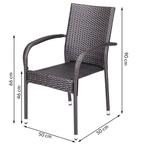 Polyrattan Stapelstoel Comfort Set van 4 kleur Bruin, Tuin en Terras, Verzenden, Nieuw