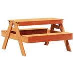 Picknicktafel voor kinderen 88x97x52 cm grenenhout wasbruin, Nieuw, Verzenden