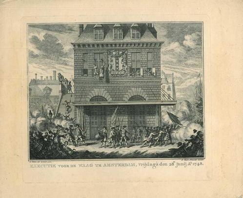 Historische prent van Amsterdam, Antiek en Kunst, Kunst | Etsen en Gravures