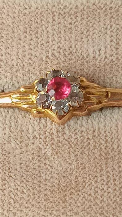 Zonder Minimumprijs - Broche - 12 kt. Geel goud - 2.30ct., Sieraden, Tassen en Uiterlijk, Antieke sieraden