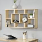 Wandrek 8 vakken muurkast 85x16x47,5 cm sonoma eiken, Huis en Inrichting, Woonaccessoires | Wandplanken en Boekenplanken, Verzenden