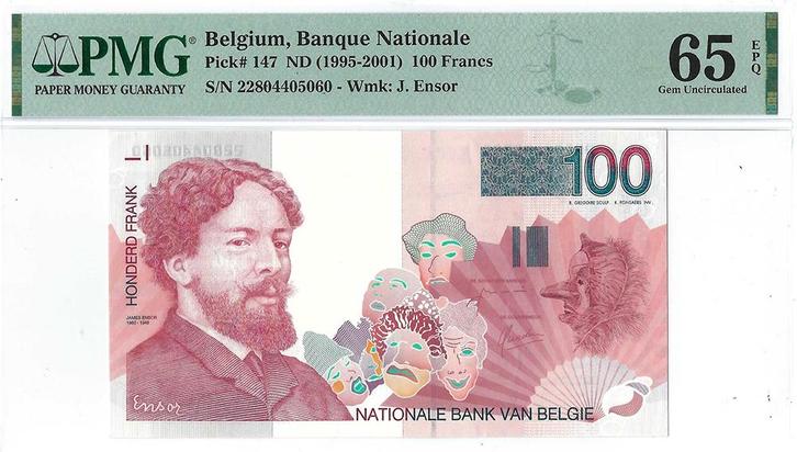 100 francs 1995-2001 - PMG 65, Postzegels en Munten, Munten en Bankbiljetten | Verzamelingen, Verzenden