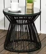 Ronde Bistrotafel 40 cm – Glazen Blad & Rotan Frame Buiten, Huis en Inrichting, Verzenden, Nieuw