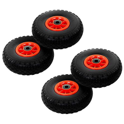 vidaXL Steekwagenwielen 3,00-4 (260x85) massief PU 4 st, Doe-het-zelf en Verbouw, Lieren en Takels, Nieuw, Verzenden
