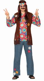 Hippie 60S Kostuum Heren Bloemen Met Vest, Kleding | Heren, Carnavalskleding en Feestkleding, Verzenden, Nieuw