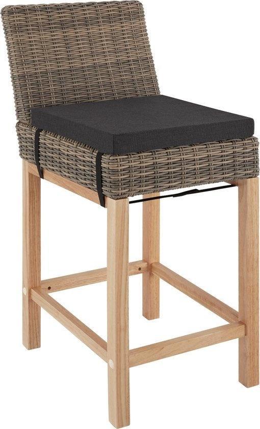 2dekans | tectake® - Wicker barkruk Latina - Hoge stoel -, Huis en Inrichting, Stoelen, Zo goed als nieuw, Ophalen of Verzenden