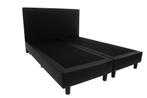 Boxspring 160x220 Skai zwart, Nieuw, 160 cm, Modern, 220 cm