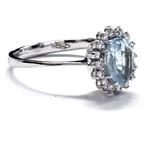 Ring - 18 karaat Witgoud - 1.36ct. tw. Aquamarijn - Diamant, Sieraden, Tassen en Uiterlijk, Ringen, Nieuw
