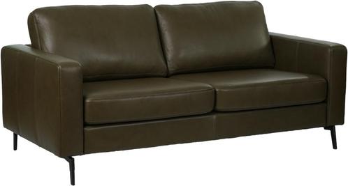 Donkergroene leren moderne 2.5-zitsbank - Elegance leer Gree, Huis en Inrichting, Banken | Bankstellen, 150 tot 200 cm, 75 tot 100 cm