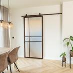 Stalen Schuifdeur - 6 Vlaks - Brons - Mat glas - Luxe design, Doe-het-zelf en Verbouw, Kozijnen en Schuifpuien, 75 tot 150 cm