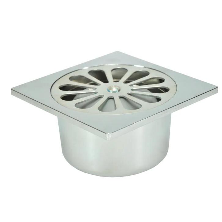 Riko doucheput met onderuitlaat 10 x 10 cm chroom, Doe-het-zelf en Verbouw, Sanitair, Nieuw, Ophalen of Verzenden
