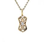Gouden hanger met diamant 14 krt, Sieraden, Tassen en Uiterlijk, Kettinghangers, Ophalen of Verzenden, Nieuw