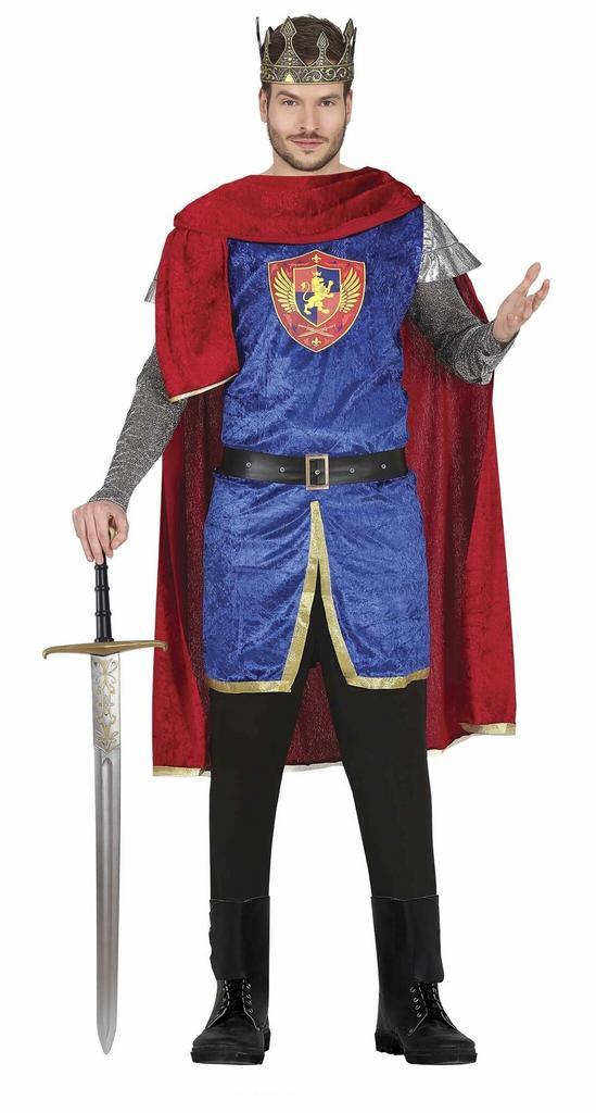 Koning Kostuum Blauw Heren, Kleding | Heren, Carnavalskleding en Feestkleding, Nieuw, Verzenden