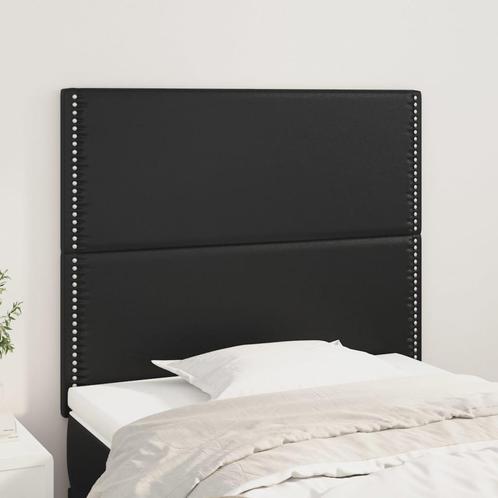 vidaXL Hoofdborden 2 st 100x5x78/88 cm kunstleer zwart, Huis en Inrichting, Slaapkamer | Bedden, Zwart, Nieuw, Overige materialen