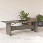 vidaXL Tuintafel met glazen blad 240x90x75 cm poly rattan, Tuin en Terras, Verzenden, Nieuw