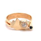 Ring Geel goud Saffier - Diamant