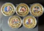 Themacollectie - Prachtige collectie van 5 herdenkingsmunten