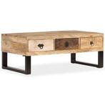 vidaXL Salontafel met 3 lades 90x50x35 cm massief mangohout, 50 tot 100 cm, Verzenden, Nieuw, 50 tot 100 cm