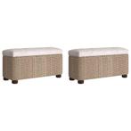 2x Opbergbankjes 69cm - Grijs | Tweedekansje | Kleine Prijs, Huis en Inrichting, Banken | Bankstellen, Natuurlijke, Eenpersoons