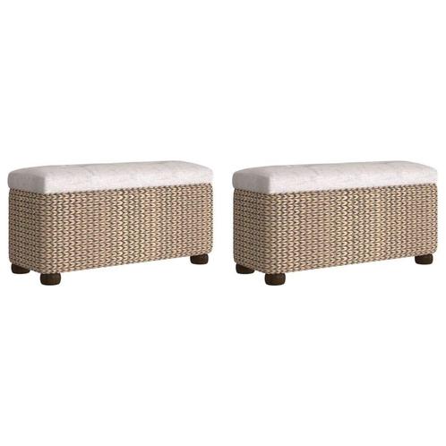 2x Opbergbankjes 69cm - Grijs | Tweedekansje | Kleine Prijs, Huis en Inrichting, Banken | Bankstellen, Minder dan 150 cm, Minder dan 75 cm