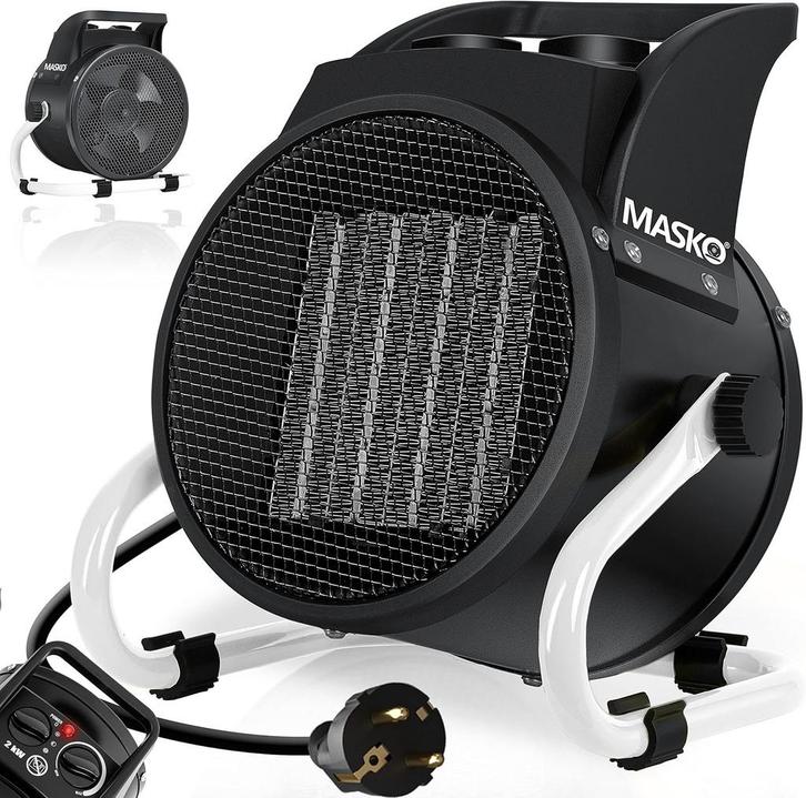 Ventilatorkachel - Elekrtische kachel - 2000W - Zwart - MASK, Doe-het-zelf en Verbouw, Verwarming en Radiatoren, Zo goed als nieuw