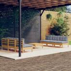 vidaXL 7-delige Loungeset met grijze kussens grenenhout, Verzenden, Nieuw, Loungeset