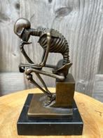 Beeld, Milo - De denker - 15 cm - Brons, Marmer, Antiek en Kunst