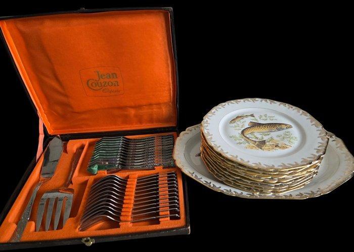 Chadelaud Limoges et Jean Couzot Orfèvre - Serveerset voor, Antiek en Kunst, Antiek | Meubels | Tafels