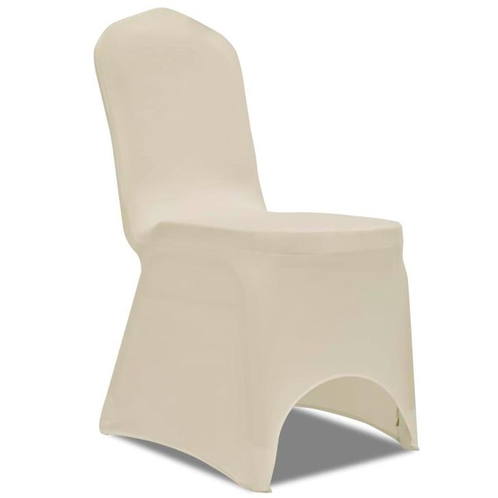 vidaXL Stoelhoezen stretch crème 100 st, Tuin en Terras, Tuinmeubel-accessoires, Nieuw, Verzenden