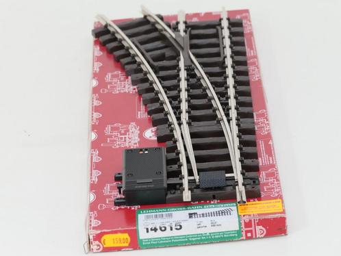 LGB 14615 Elektrische Weiche, vernickelt, links, R3, 22,5°, Hobby en Vrije tijd, Modeltreinen | Overige schalen, Rails, Zo goed als nieuw