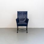 6x Montis Chaplin Stoel Blauw Leer - Zwart/Dop, Huis en Inrichting, Ophalen, Zo goed als nieuw, Blauw, Leer