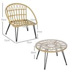 TRUUSK Rattan Tuinmeubelset 5-delig - Eettafel en 4 Stoelen, Tuin en Terras, Tuinsets en Loungesets, Verzenden, Nieuw