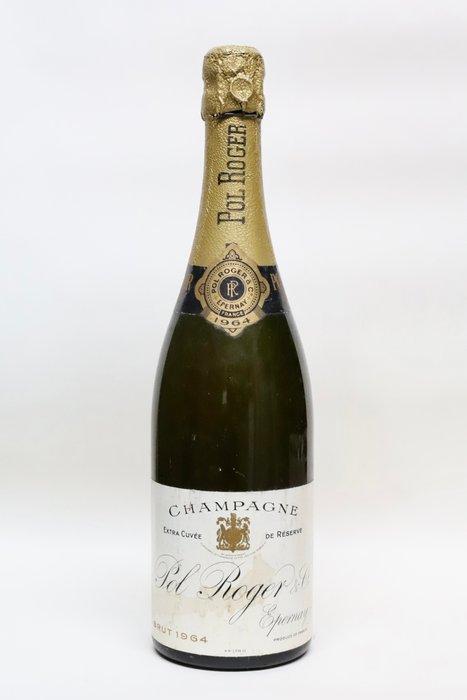 1964 Pol Roger - Champagne Brut - 1 Fles (0,75 liter), Verzamelen, Wijnen