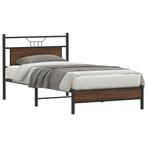vidaXL Bedframe zonder matras 107x203 cm spaanplaat bruin, Eenpersoons, Bruin, Verzenden, Nieuw