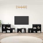 vidaXL TV-kast set 8 pcs Zwart Eiken 37 x 35 x 72 cm Bewerkt, Minder dan 50 cm, Verzenden, Nieuw, Minder dan 100 cm
