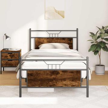 vidaXL Bedframe zonder matras hout gerookt eikenkleurig beschikbaar voor biedingen