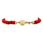 Vintage bloedkoraal armband met gouden sluiting 14 krt, Sieraden, Tassen en Uiterlijk, Armbanden, Ophalen of Verzenden, Nieuw