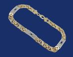 Lange 14 karaat Gouden Koningsarmband Armband Koningsschakel, Sieraden, Tassen en Uiterlijk, Armbanden, Verzenden, Nieuw, Met edelsteen