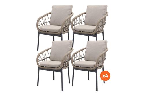 VDG Set van 4 - Julia dining tuinstoel - Antraciet, Tuin en Terras, Tuinsets en Loungesets, Nieuw, Overige materialen, Verzenden