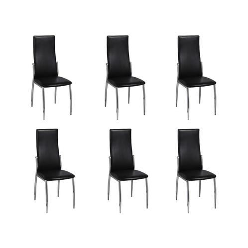 vidaXL Eetkamerstoelen 6 st kunstleer zwart, Huis en Inrichting, Stoelen, Zwart, Nieuw, Verzenden
