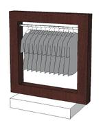 Glossy duo tone middenunit kledingrek R-PR-016-W