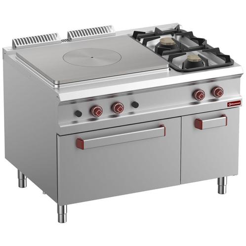 Gasfornuis doorkookplaat, 2 branders, oven GN 2/1, neutrale, Zakelijke goederen, Horeca | Keukenapparatuur, Verzenden