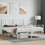 vidaXL Bedframe met hoofd- en voeteneinde metaal wit 120x200, Verzenden, Wit, Nieuw, Twijfelaar
