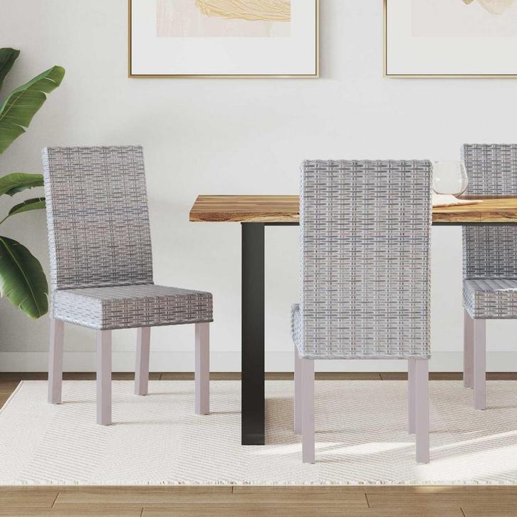 vidaXL Eetkamerstoel 2 pcs Wit gewassen 45 x 54 x 93 cm, Huis en Inrichting, Stoelen, Wit, Nieuw, Verzenden