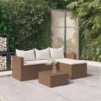 vidaXL Loungeset poly rattan bruin, 3 zitplaatsen, Nieuw, Loungeset, Verzenden