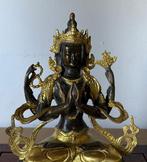 Chenrezig Standbeeld - Brons - Tibet - Eind 20e eeuw