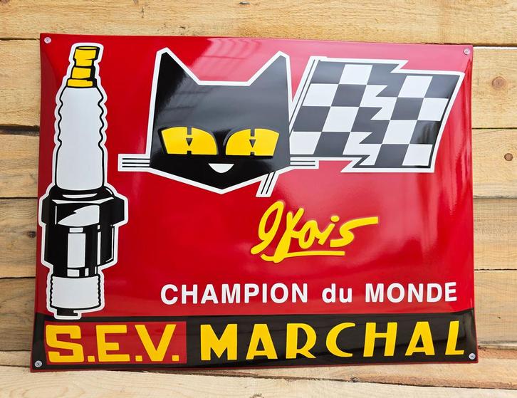 Emaille bord S.E.V. Marchal Bougie, Verzamelen, Merken en Reclamevoorwerpen, Verzenden