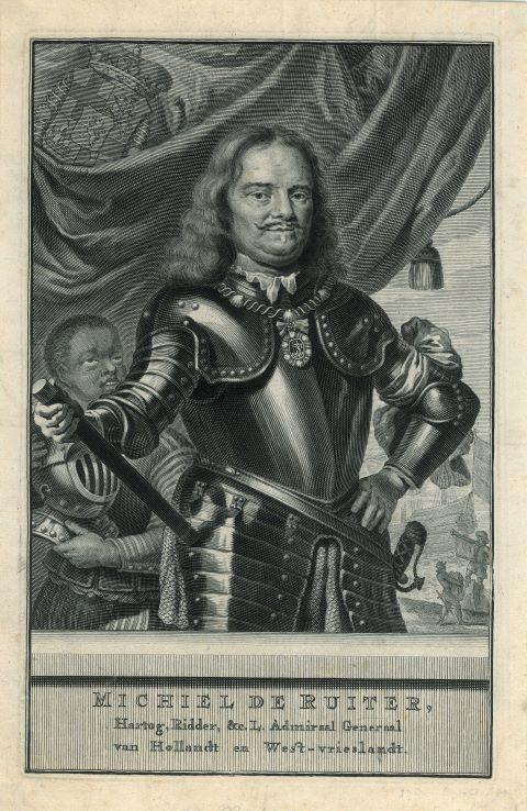 Portrait of Michiel Adriaenszoon de Ruyter, Antiek en Kunst, Kunst | Etsen en Gravures