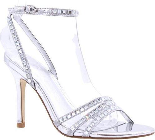 SHOWMODEL Guess Divinit2 Dames Sandalen met Hak - Zilver - M, Kleding | Dames, Schoenen, Nieuw, Verzenden
